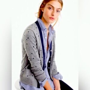 J. Crew Gray Cardigan with Star Pattern